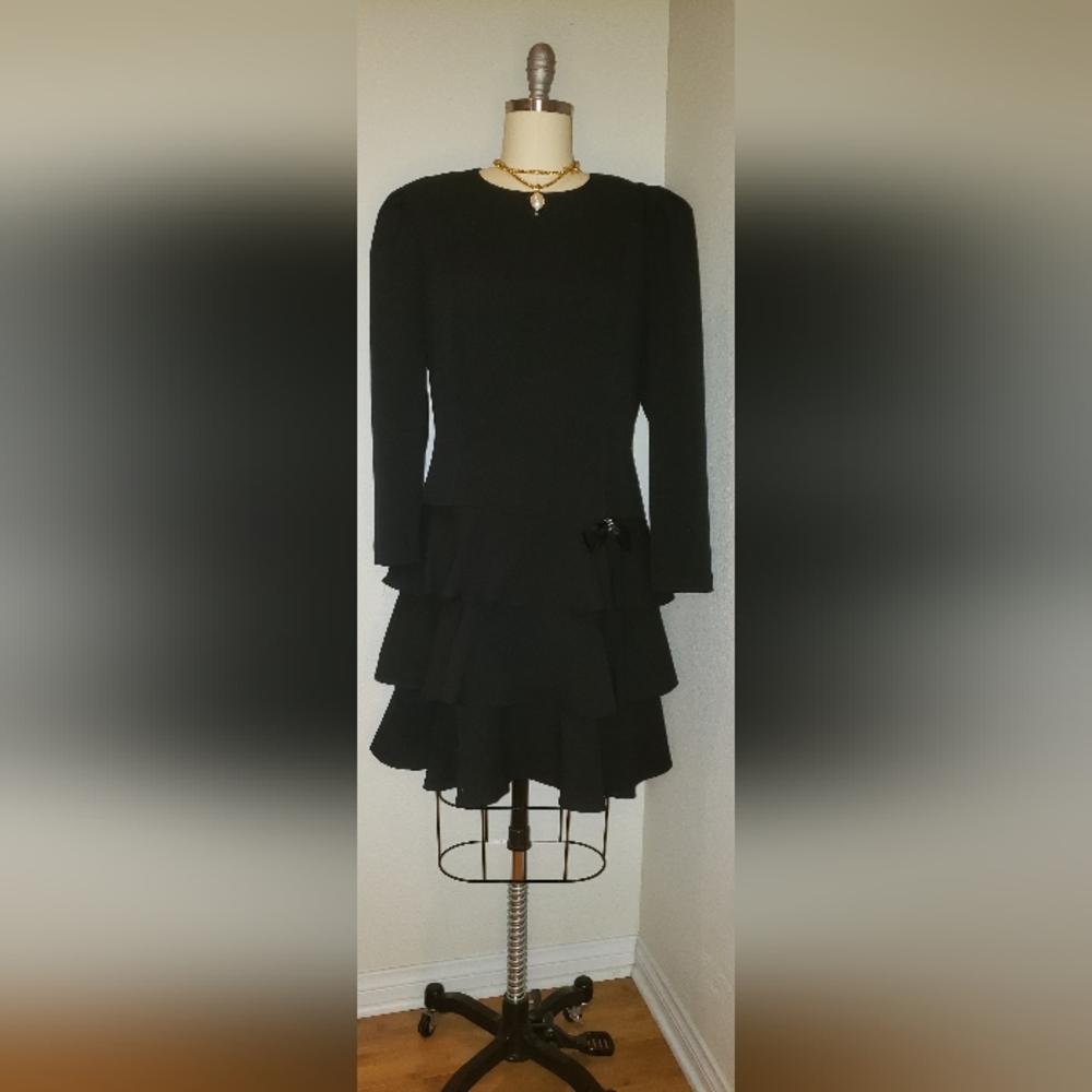 Elegant Black Tiered Dress